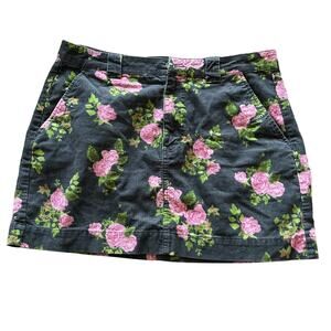 Floral Corduroy skirt Wild Fable Size 10 Button Detail